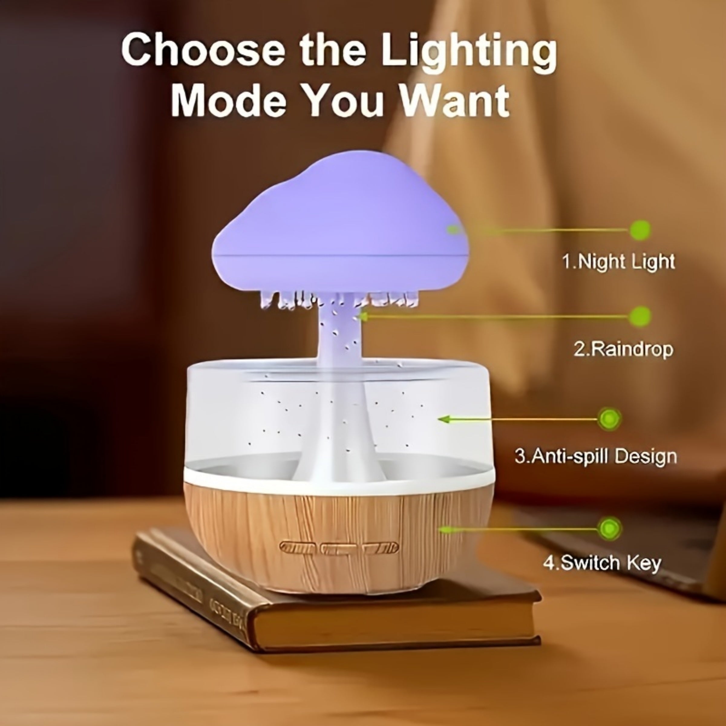 PhantomGlow - USB Tafellamp en Luchtbevochtiger, Decoratief Licht