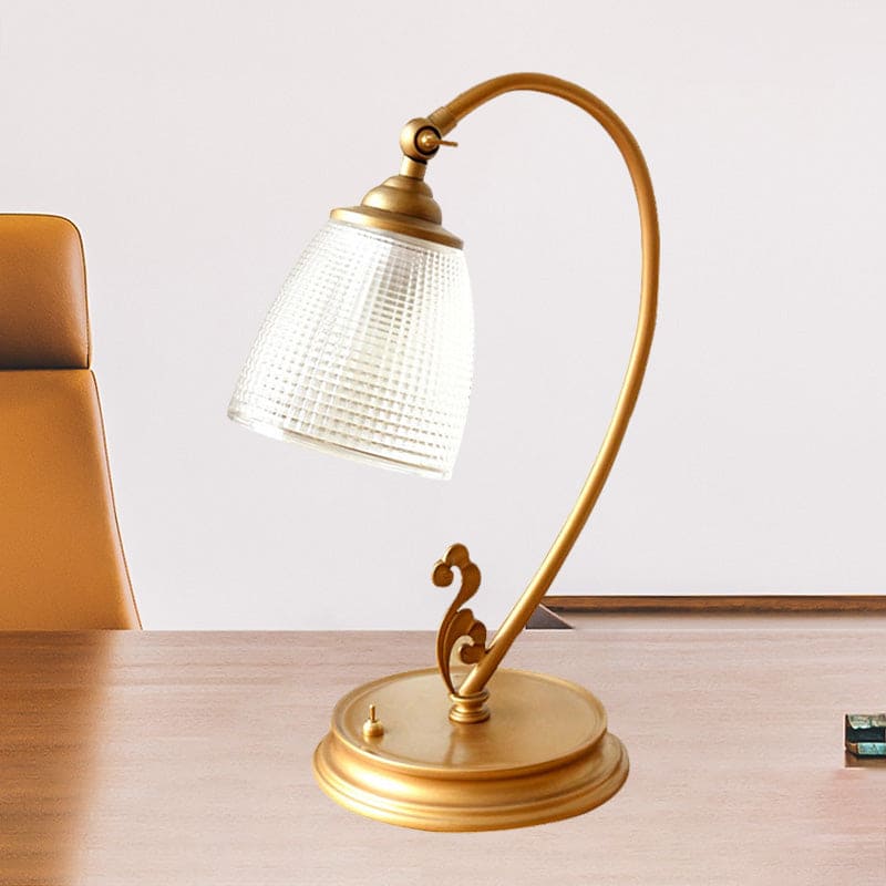 VintageGlow – Gouden Retro Tafellamp van Metaal voor Woonkamer & Kantoor