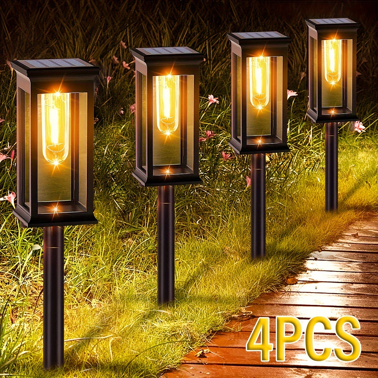 SolarLux - Set da 4 pezzi Luci Solari da Giardino IP44 Impermeabili