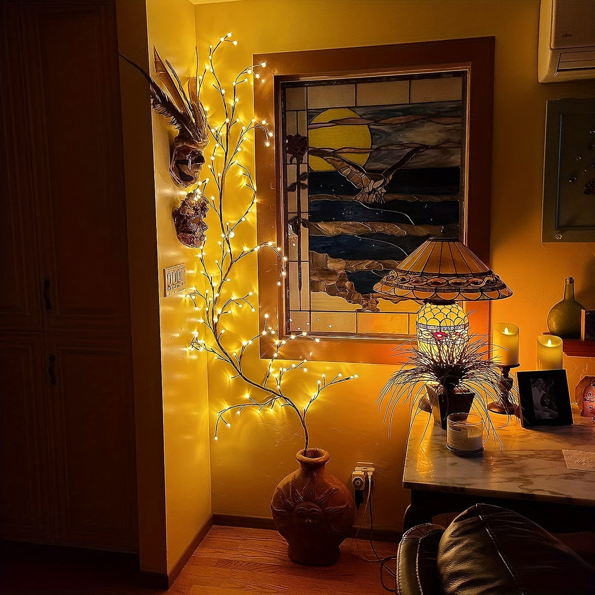 WillowLicht - 1 Stuk 72/96 LED Buigbare Wilgentak Verlichting met 8 Lichtmodi
