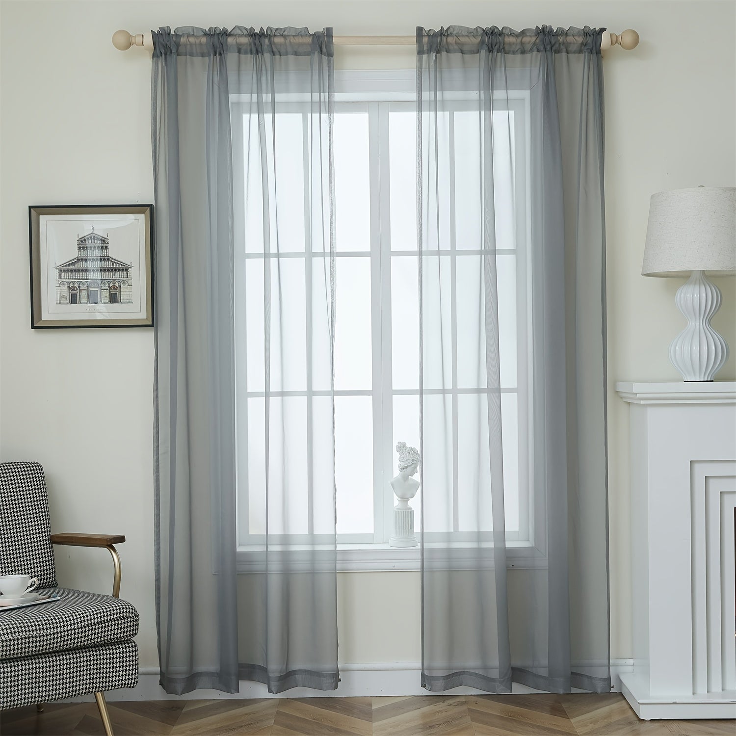 Semi-transparante Gordijnen - 2-pack Lichte en Ademend Polyester Gordijnen voor Slaapkamer en Terrasdeuren