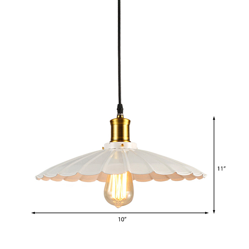 Industrial Wave Pendant Lamp 1-Light in Black/White