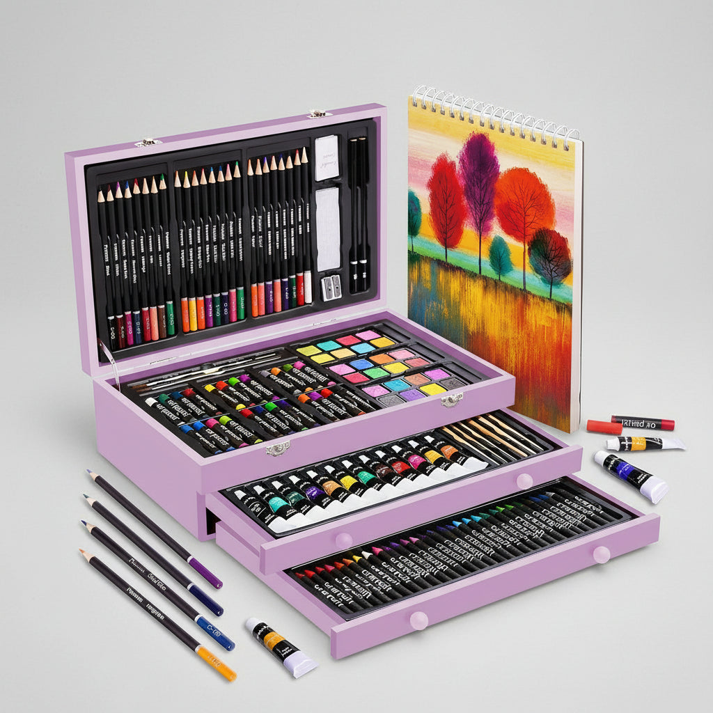 Tekenset Tekenen Schilderen Houten Koffer