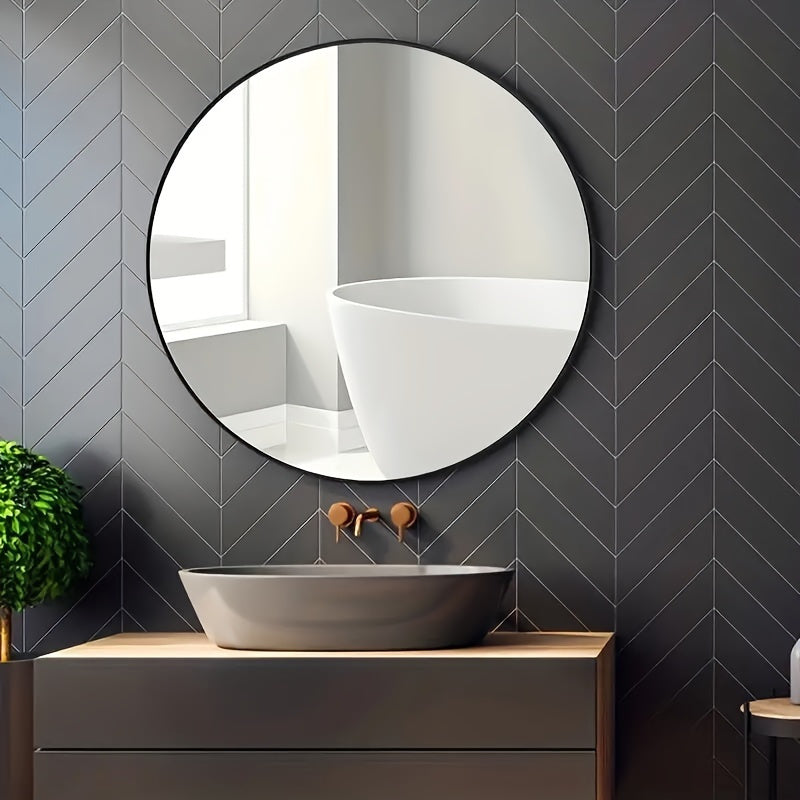 Ronde Wandspiegel – Roestvrijstalen Frame, Make-up Spiegel voor Badkamer en Slaapkamer, Woondecoratie