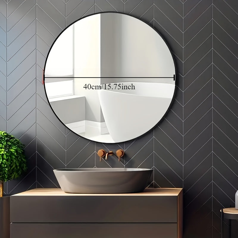 Ronde Wandspiegel – Roestvrijstalen Frame, Make-up Spiegel voor Badkamer en Slaapkamer, Woondecoratie