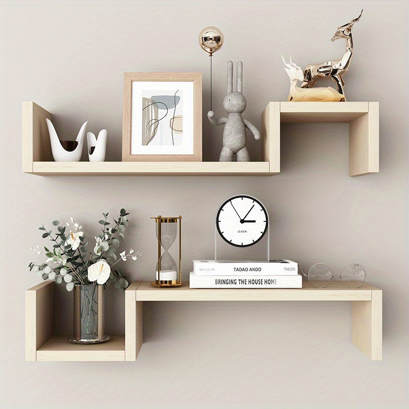 WoodRack - Minimalist Wooden Wall-Mounted Storage Rack for Living Room