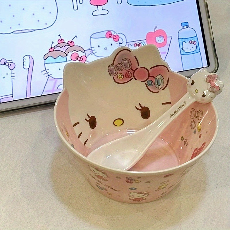 KittyFresh - Vershoudbak - Schattig Polyresin Ontwerp voor Salades & Noedels