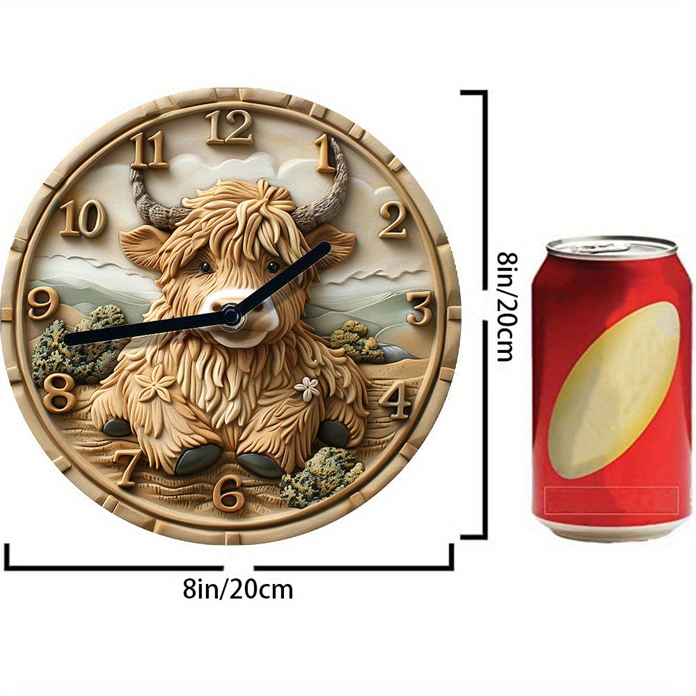 HighlandCharm - Silent Wall Clock with Highland Cow