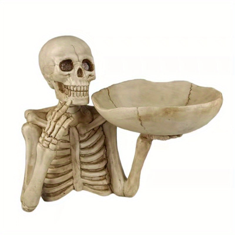 SkeletonServe-Dienblad - Klassieke Hars Schedelkom voor Sleutels & Snacks