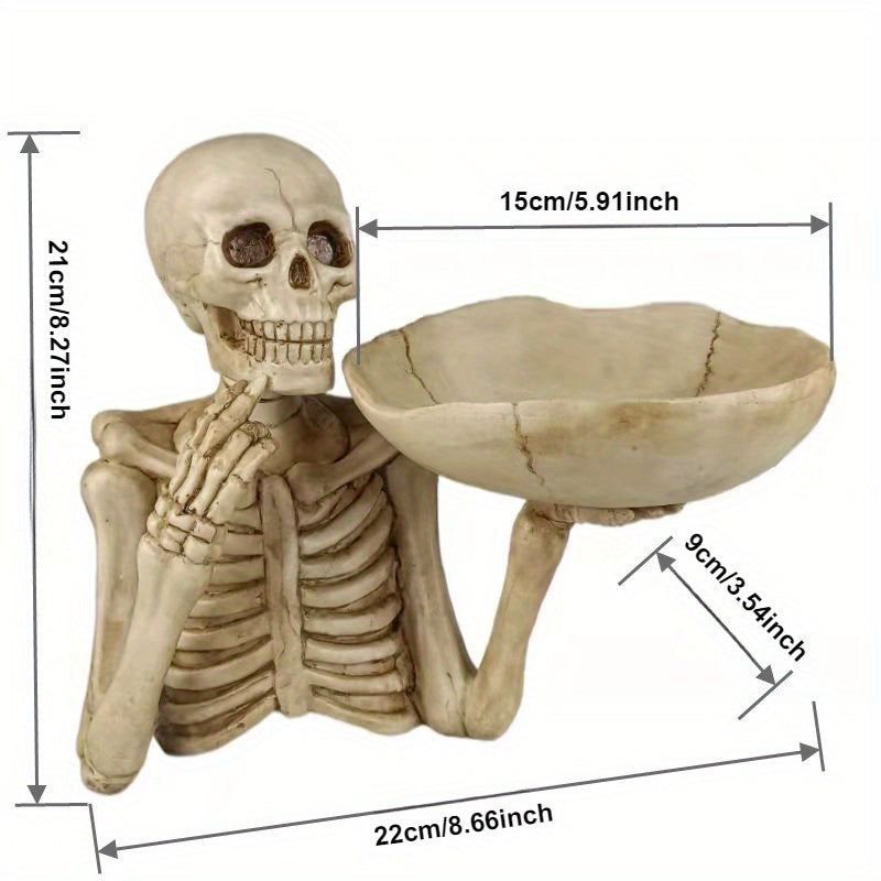 SkeletonServe-Dienblad - Klassieke Hars Schedelkom voor Sleutels & Snacks