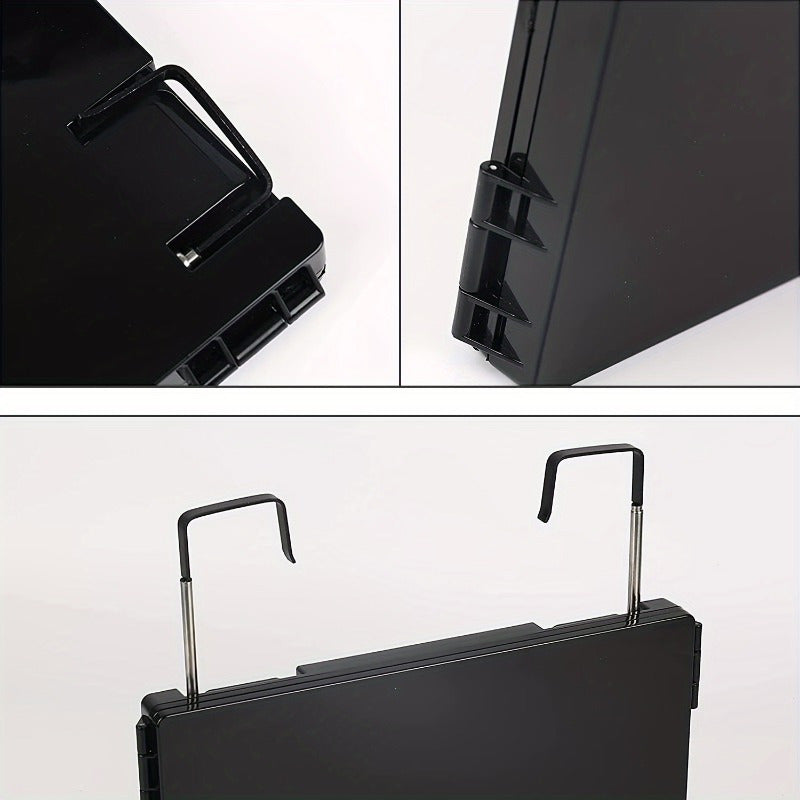 360° Draaibare 3-Zijdige Spiegel met Hoogte Verstelling & Haken – Perfect voor DIY Kapsels & Make-up, Geen Batterij Nodig