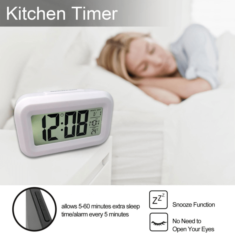 SmartAlarm - Mini LCD Wekker met Muziek en Temperatuurweergave