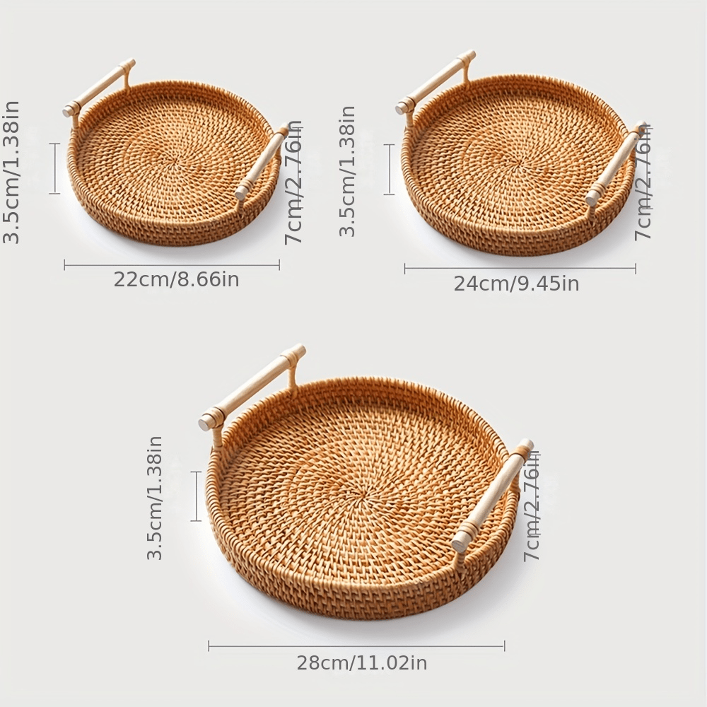 RattanTray - Rieten Onderzetter Dienblad met Handvatten