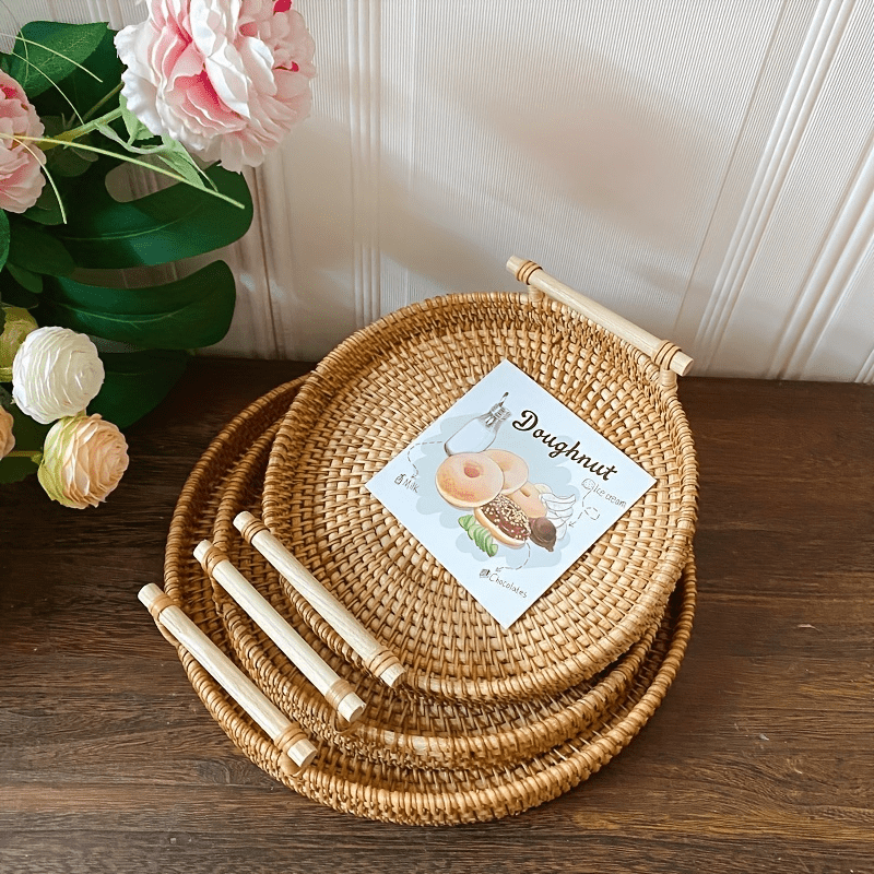 RattanTray - Rieten Onderzetter Dienblad met Handvatten