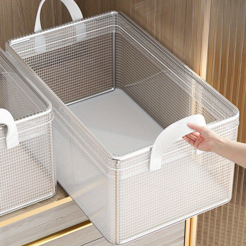 4-Pack Kunststof Opbergboxen met Stalen Frame en Versterkte Handgrepen – Transparante Stapelbare Organizer met Deksel