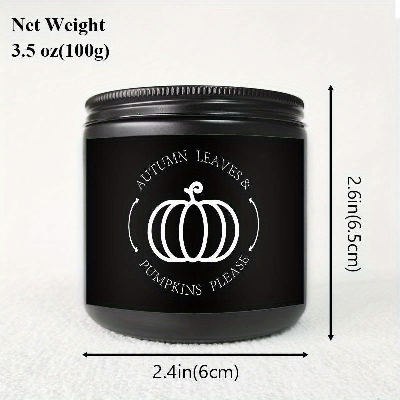 Candela profumata Foglie d'autunno e Zucche - Barattolo di vetro con coperchio, Aromaterapia stagionale senza elettricità