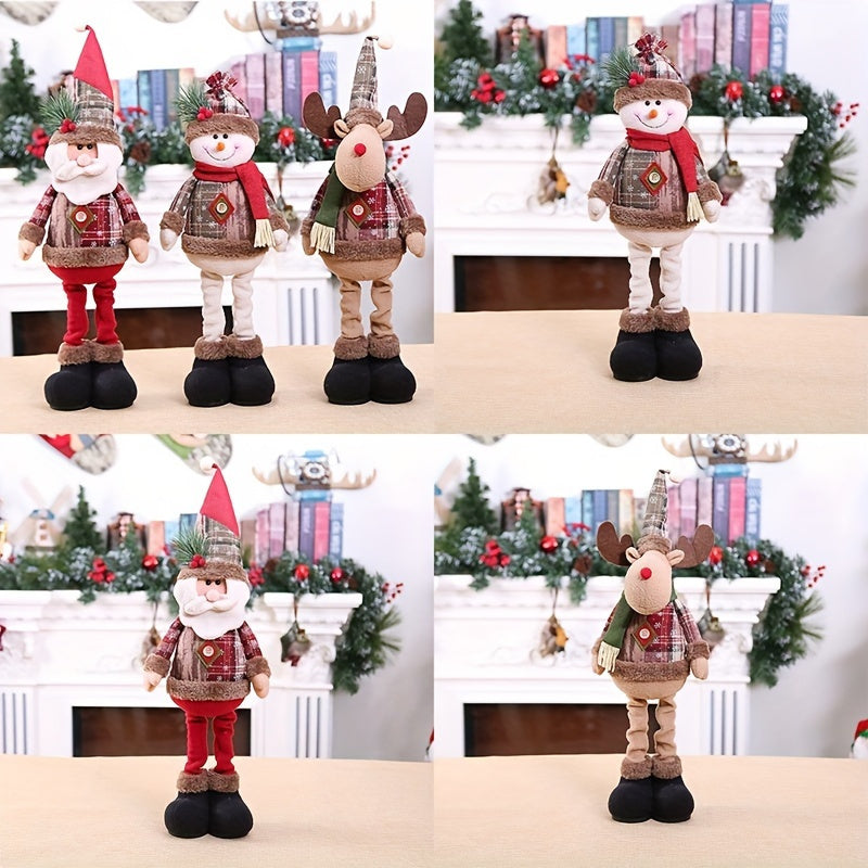 HolidayPop - Staande Kerst Figurineset van 3, Rendier, Sneeuwman & Kerstman