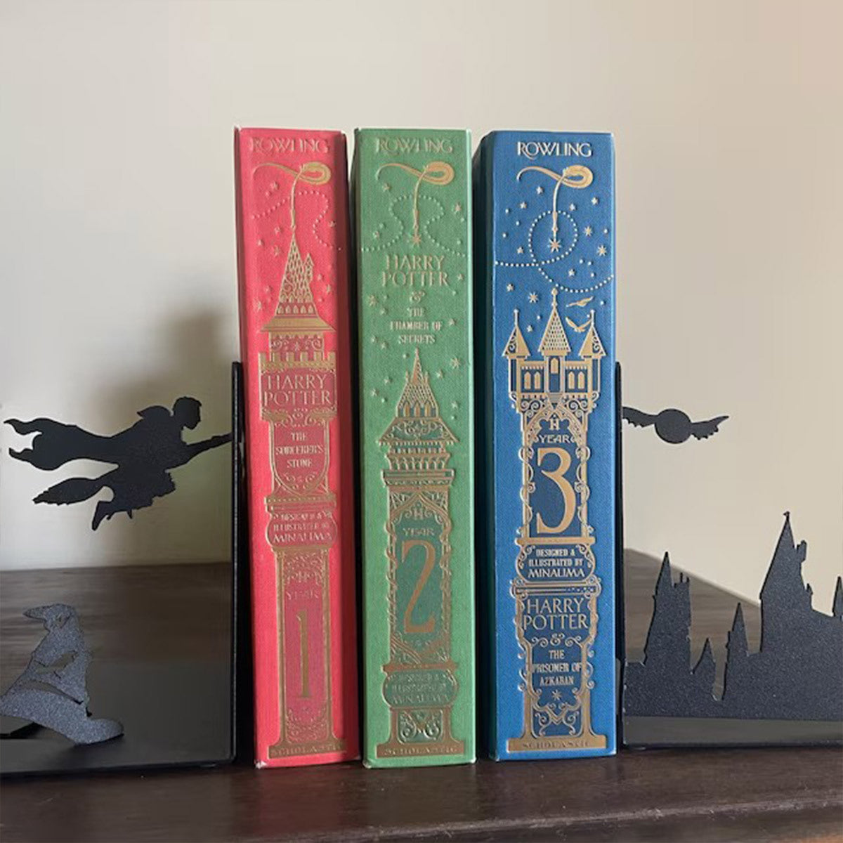 Fermalibri in metallo contemporaneo - Supporto decorativo per libri per casa e festività
