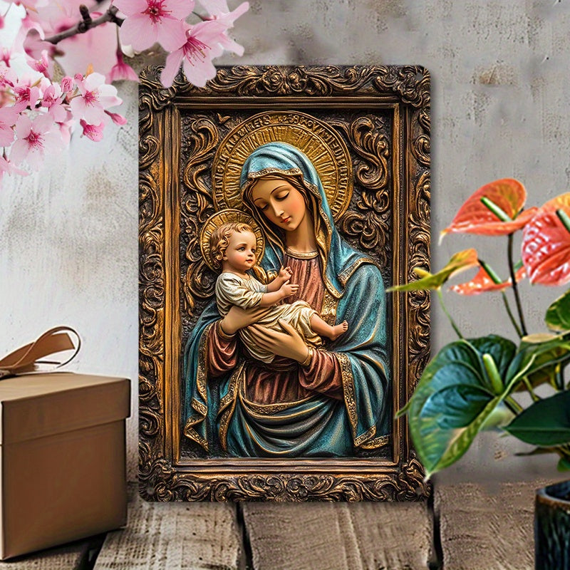 MariaJezus - Vintage Aluminium Wandkunst