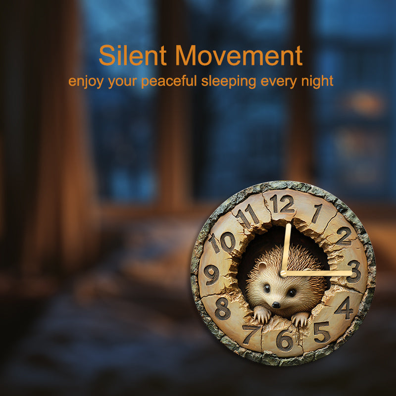 HedgeTime - Reloj de pared decorativo erizo silencioso (20 cm)