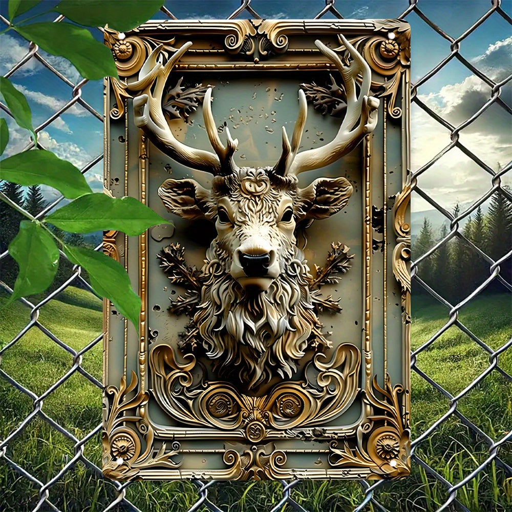 DeerPlaque - Vintage 3D Hertenkop IJzeren Muurkunst