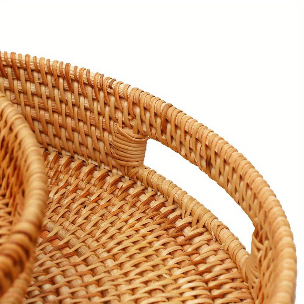 RattanServe - Natuurlijk Rotan Geweven Dienblad | Voor Keuken & Eetkamer