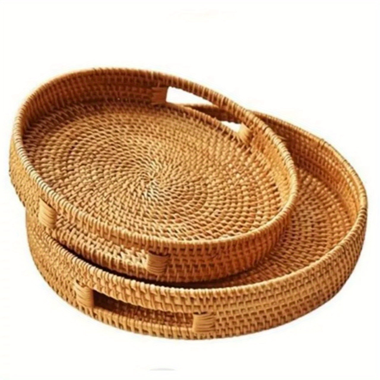 RattanServe - Natuurlijk Rotan Geweven Dienblad | Voor Keuken & Eetkamer