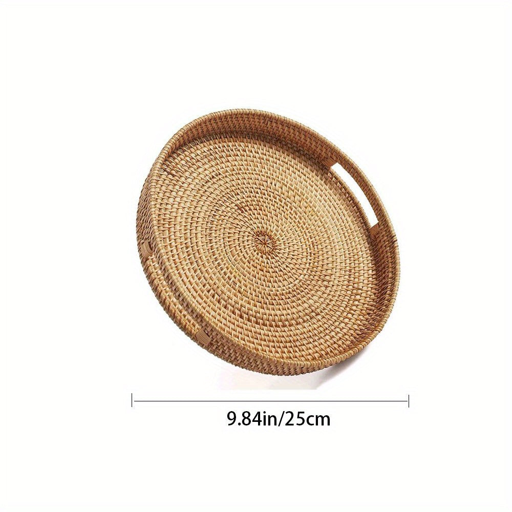 RattanServe - Natuurlijk Rotan Geweven Dienblad | Voor Keuken & Eetkamer