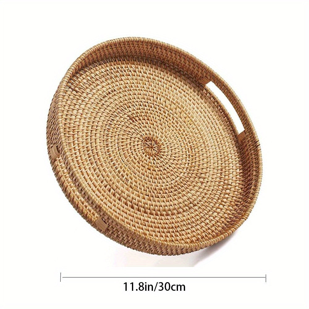 RattanServe - Natuurlijk Rotan Geweven Dienblad | Voor Keuken & Eetkamer
