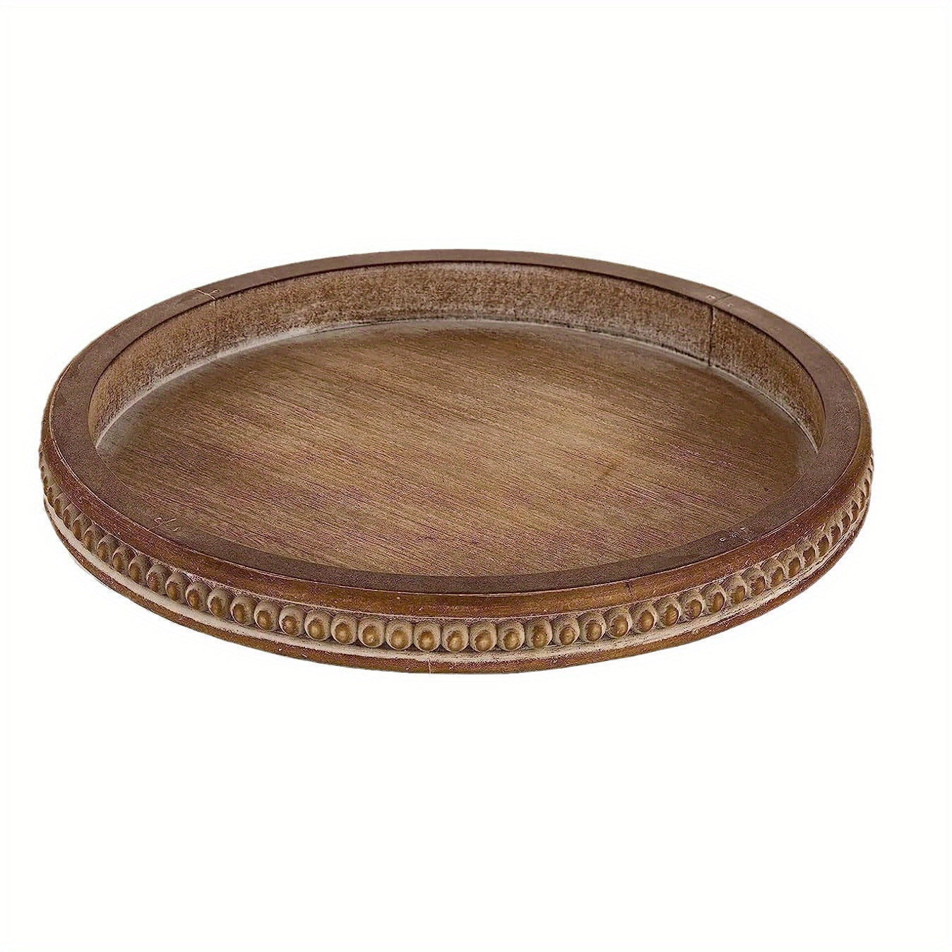 WoodenServe - Vintage Houten Schaal met Kralenrand