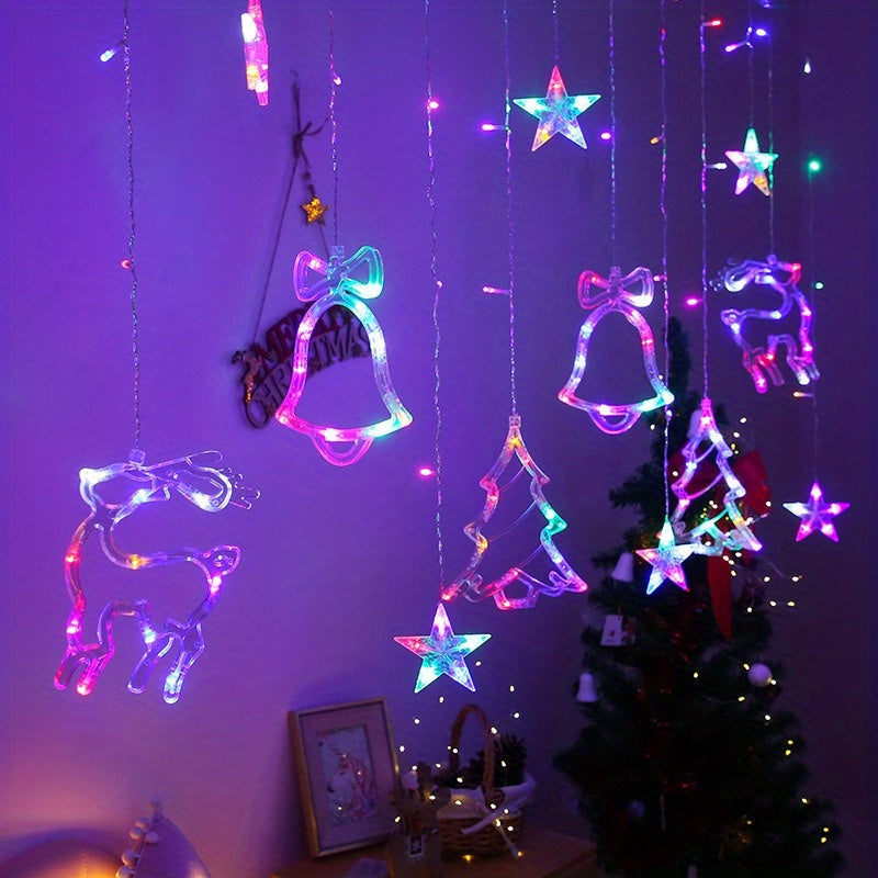 FestiveGlow - USB LED Kerstlichtsnoer met Boom, Rendier & Belvormen