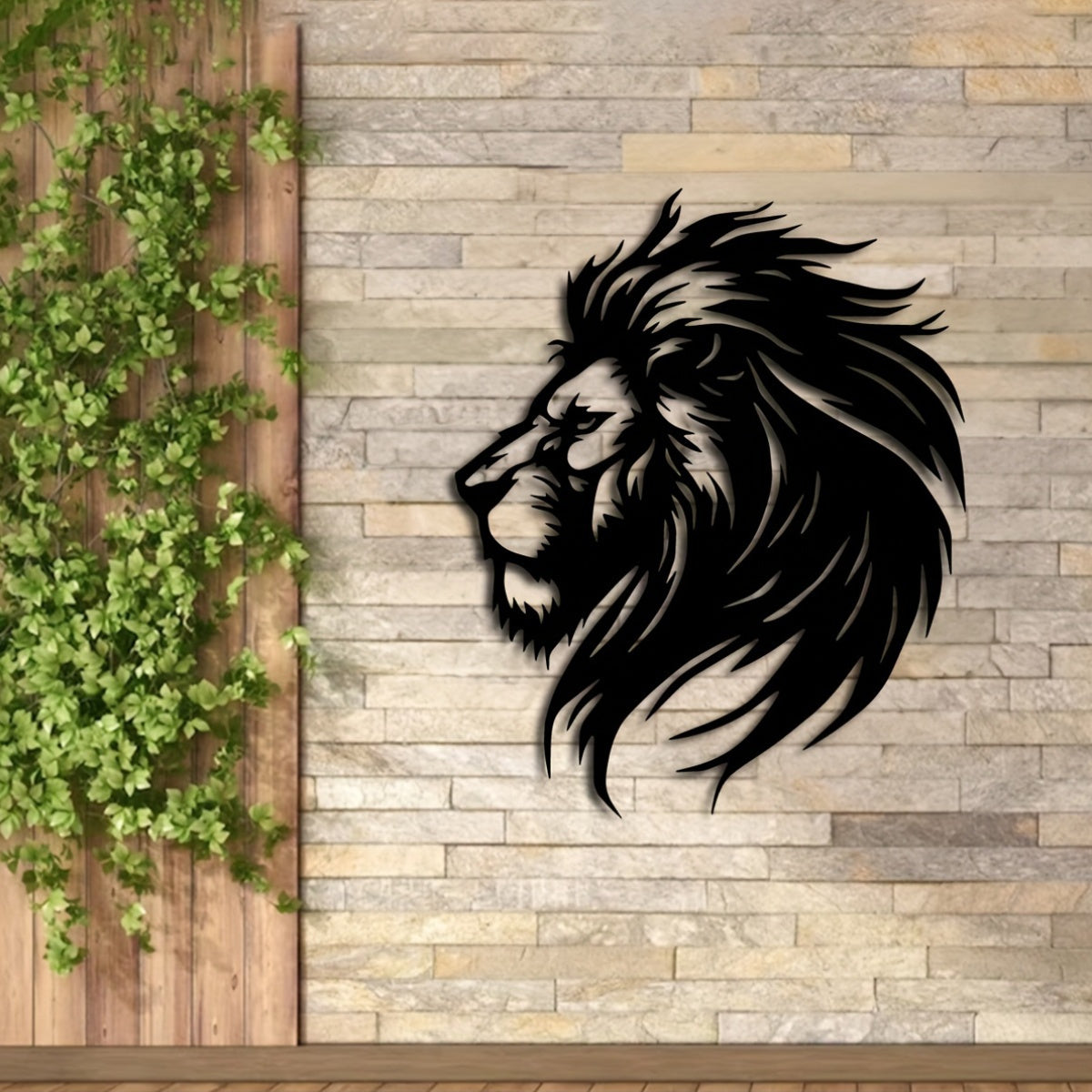 LionArt - Rustieke Leeuw Hoofd Wandkunst