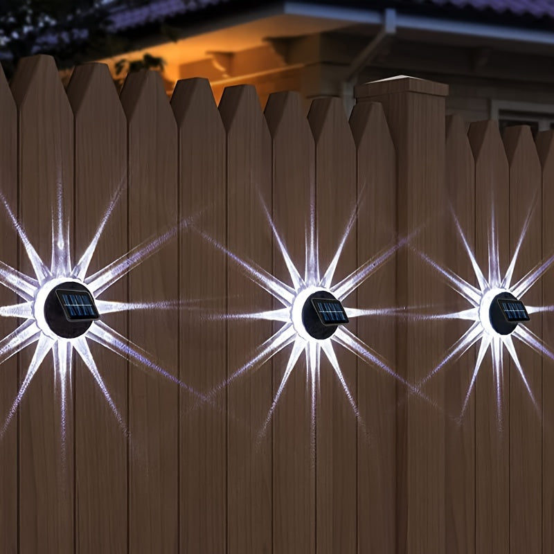 SolarFence - Confezione da 4 Luci LED Solari Impermeabili per Recinzioni, Patios e Scale