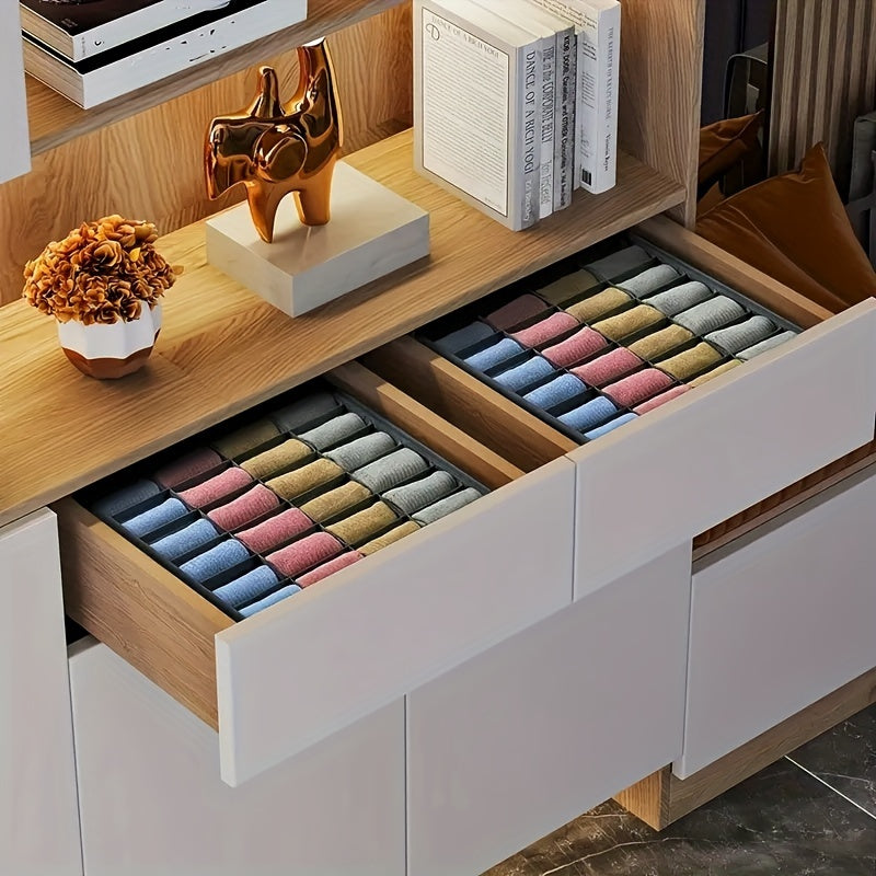 2-Pack Opvouwbare Sokken- en Ondergoedorganizer met 24 Vakken