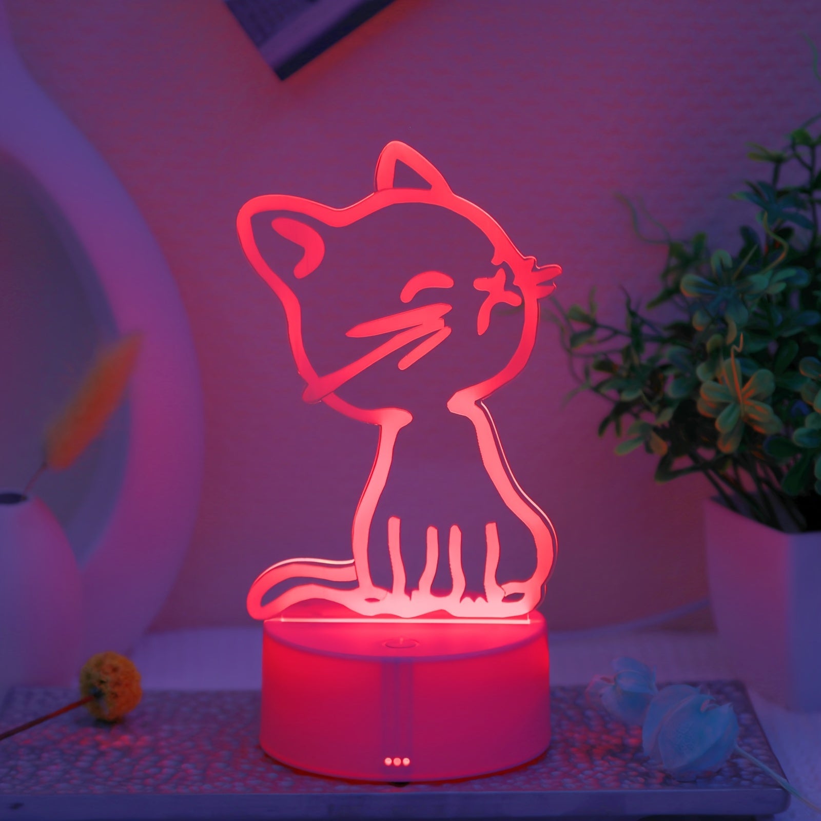 GlowPaw - Touch-Controlled 3D Kat Nachtlamp