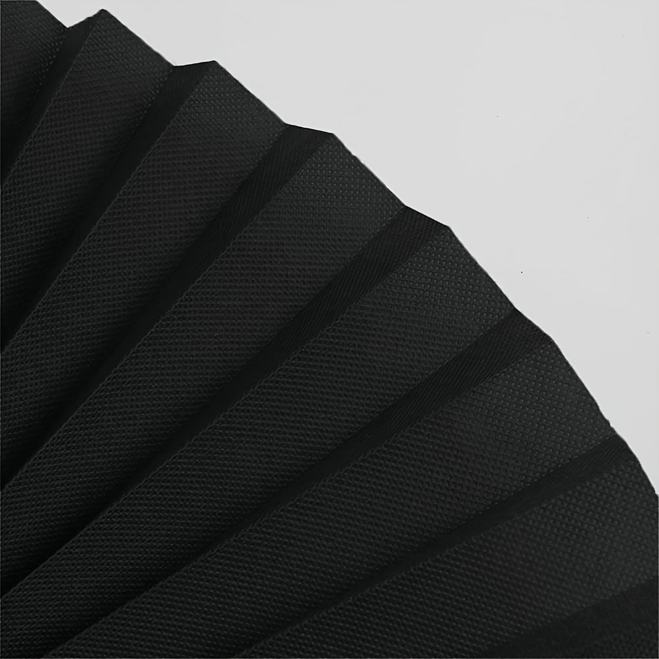 Black Pleated Roller Blind - Blackout Without Drilling, Customizable for Bedroom and Living Room