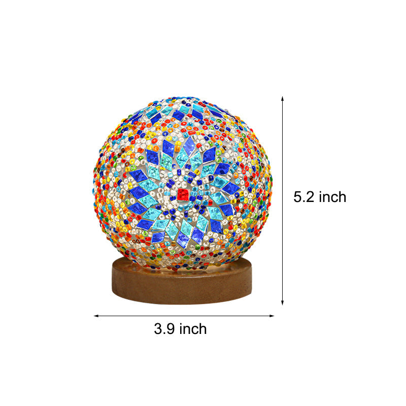 Luminara - Spherical LED Dimmable Glass Baroque Table Lamp Mosaic 3.9"