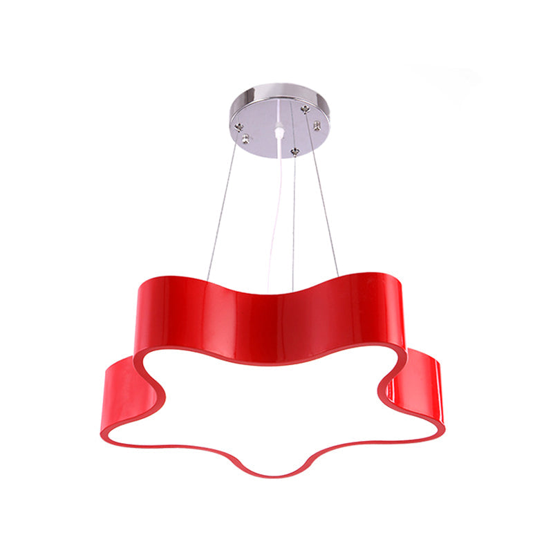 LED Children's Hanging Lamp with Star Acrylic Shade, Red/Green/Yellow Finish