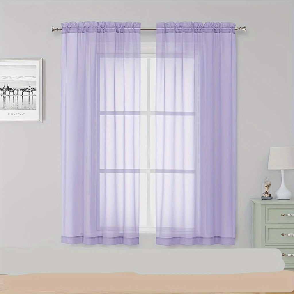 Semi-transparante Gordijnen - 2-pack Lichte en Ademend Polyester Gordijnen voor Slaapkamer en Terrasdeuren