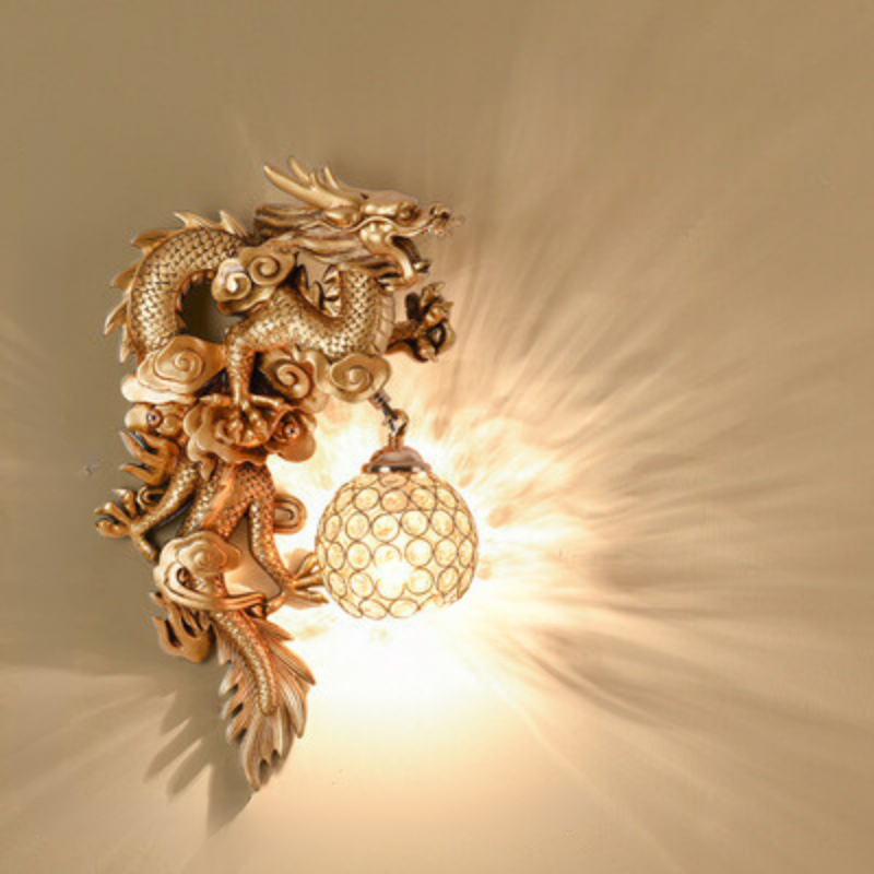 LuxeFlame - Lampada da parete Draken Phoenix | Illuminazione LED mistica