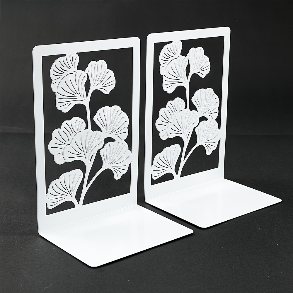 IronGinkgo - Set van metalen Ginkgo blad boekensteunen voor kantoor & thuis