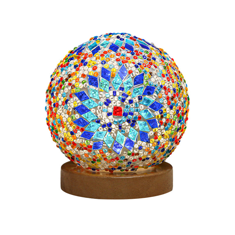 Luminara - Spherical LED Dimmable Glass Baroque Table Lamp Mosaic 3.9"