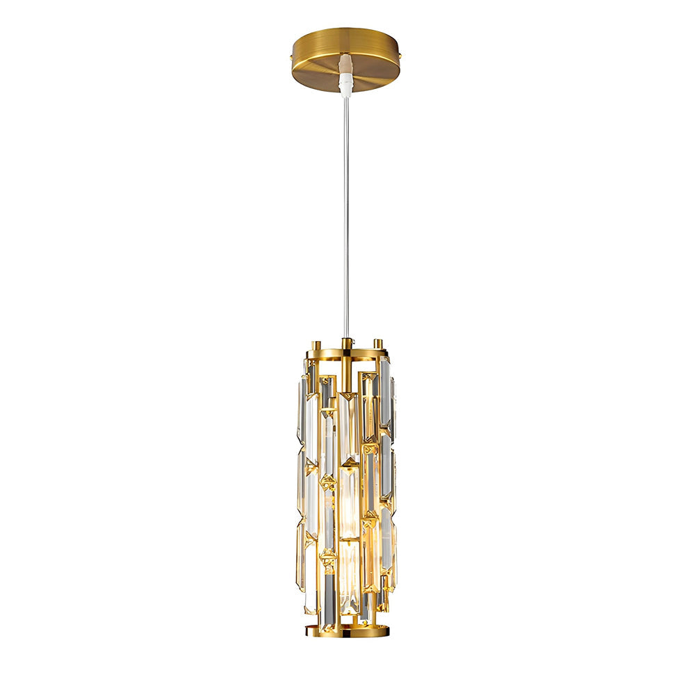 VintageCrystal - Industrial Hanging Lamp of Glass and Iron for Living Room and Dining Room