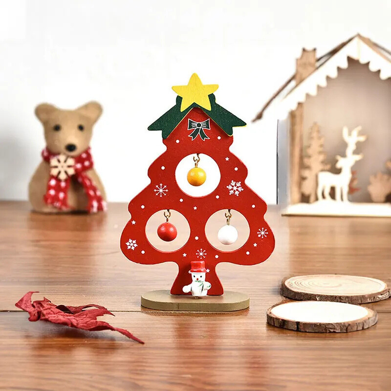 ElegantBoom - Houten Kerstdecoratie voor Bureau