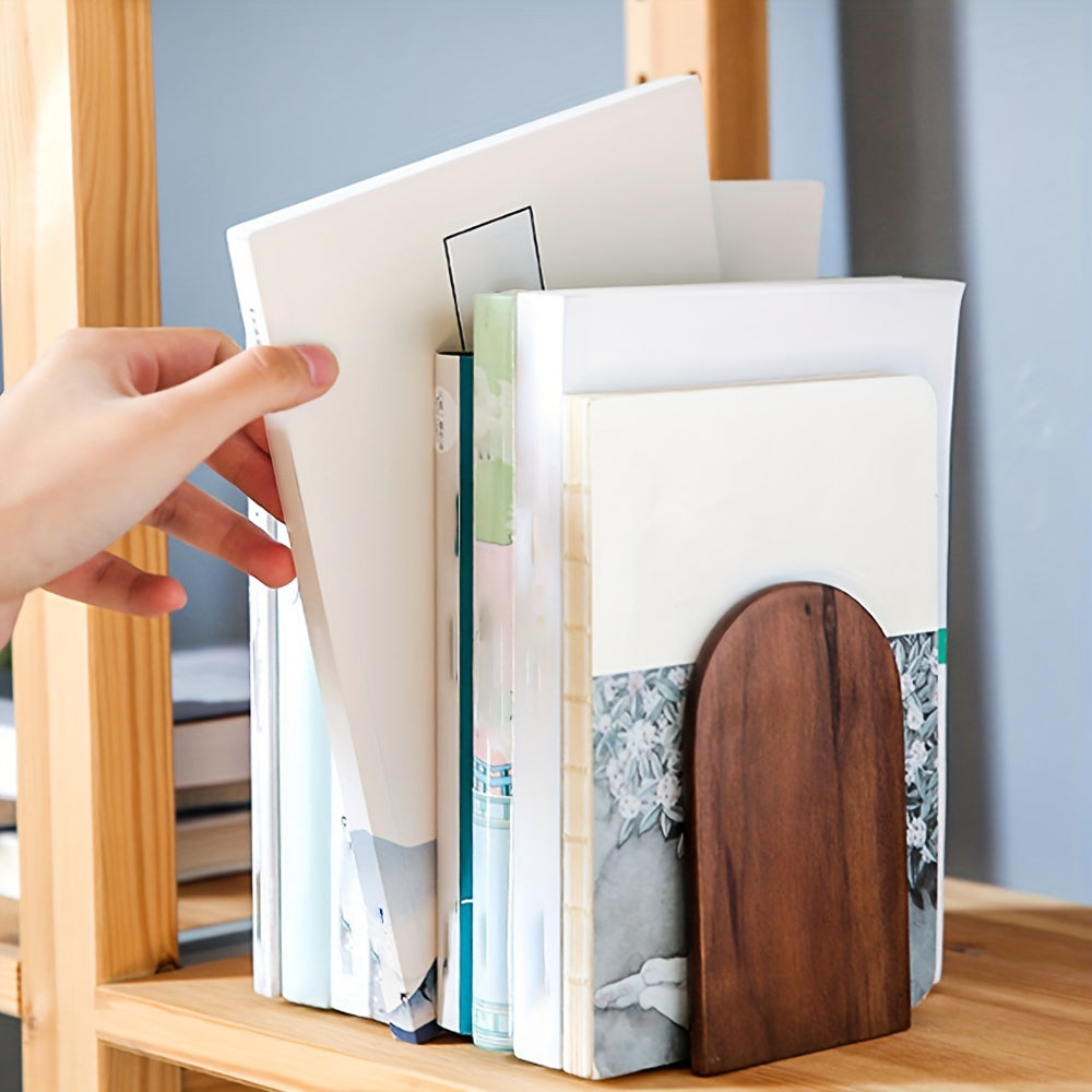 Boekensteun van Zwart Walnotenhout - Zware Boekenhouder