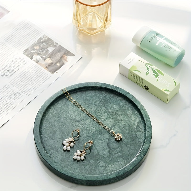 MarbleTray - Ronde Marmeren Dienblad 8 Inch | Gepolijst voor Decor & Opslag