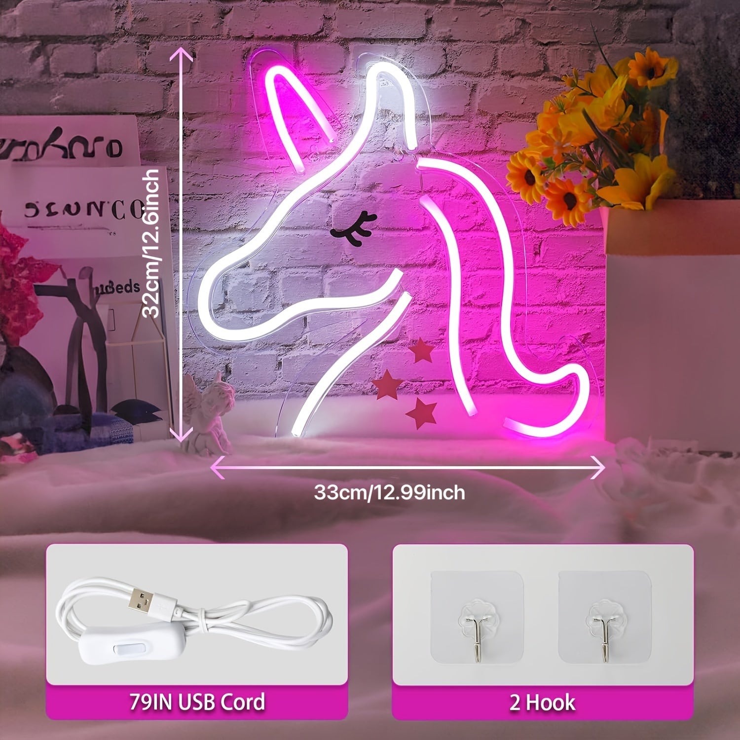 NeonMagic - Roze Mythisch Wezen LED Wandlamp