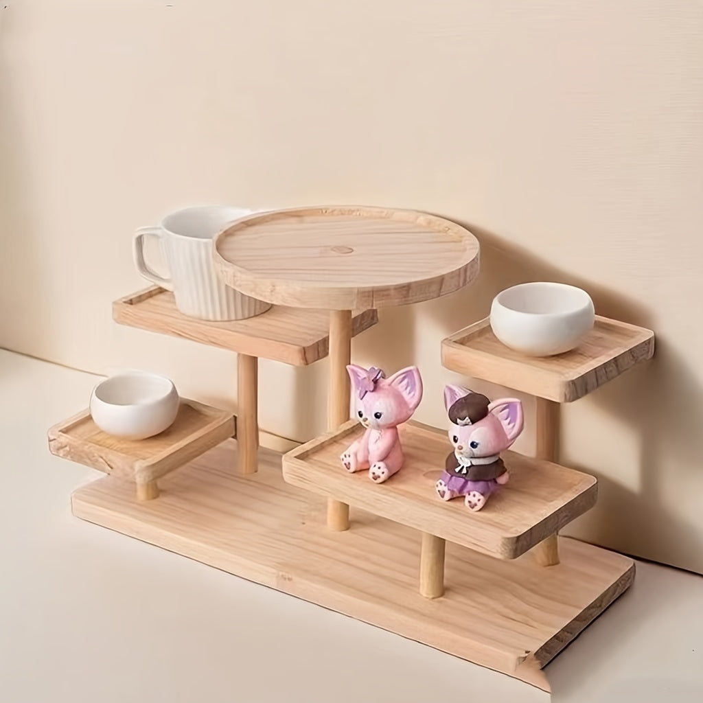 PlantStand - Veelzijdige Houten Stand voor Vetplanten & Accessoires, Gelaagde Plank