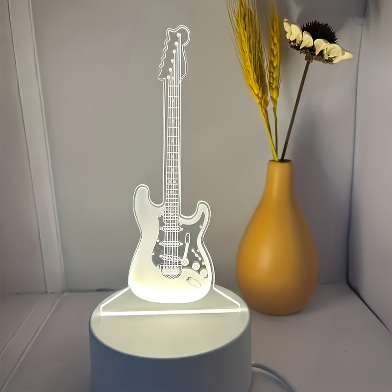 MusicGlow - 3D Gitaar LED Nachtlamp met Multikleurige Sfeerverlichting