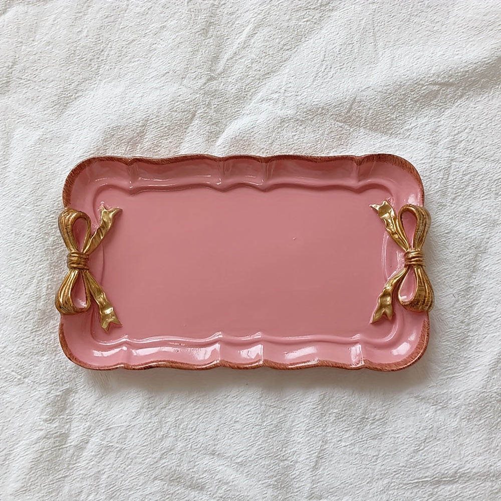 VintageServe-Dessertbord - Rechthoekige Hars Snoepschaal met Striksluiting